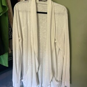 White Open Front Cardigan